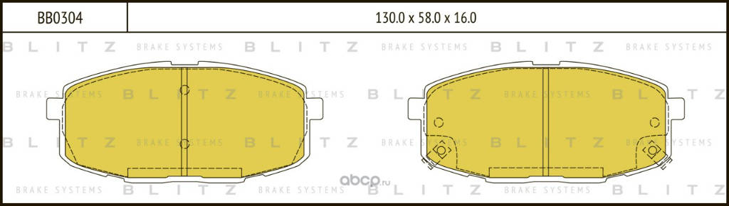 BLITZ BB0304 передние тормозные колодки Kia Ceed (ED, 2006 - 2012 год)