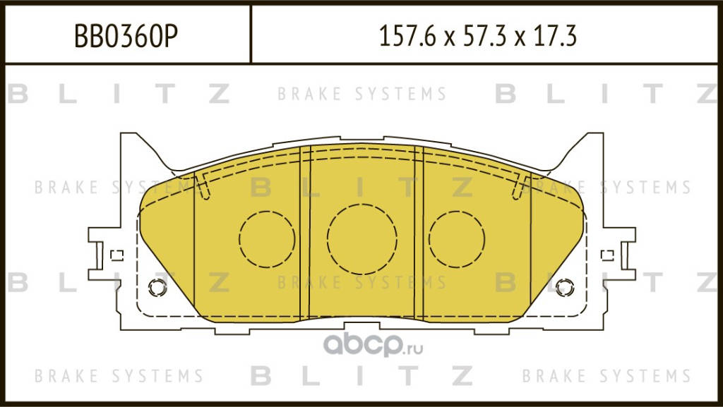 BLITZ BB0360P передние тормозные колодки Toyota Camry (XV40, XV50, XV55, XV70, с 2006 г.в.)