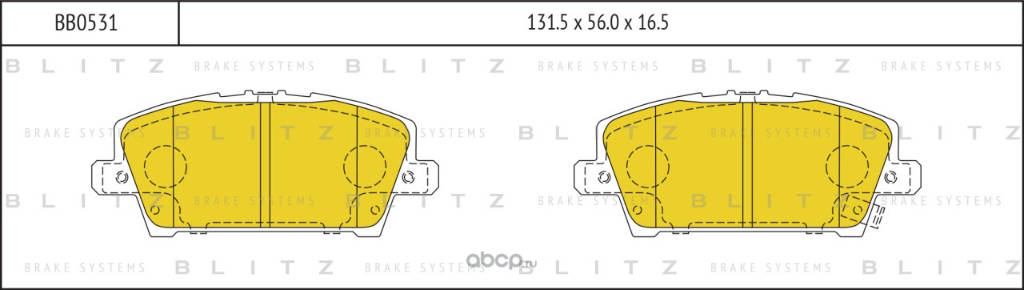 BLITZ BB0531 передние тормозные колодки Honda Civic VIII (с 2006 по 2012 год)