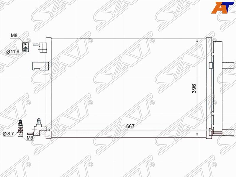Радиатор кондиционера ST-CH09-394-0 Opel Astra