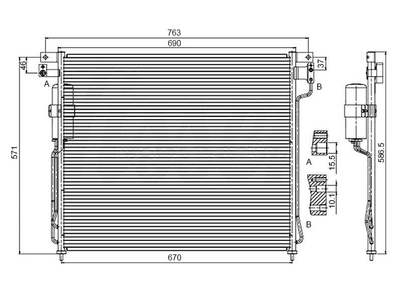 Радиатор кондиционера ST-DTJ2-394-0 Nissan Pathfinder 04-14 R50 QR25DER