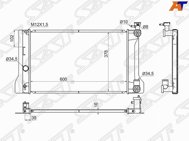 Радиатор охлаждения двигателя TY0001-140-1 Toyota Corolla