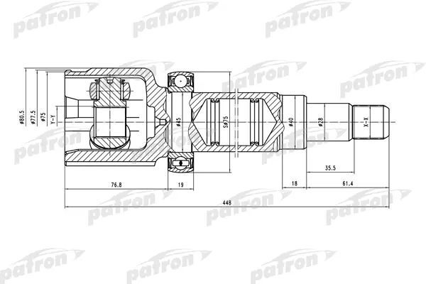 Шрус внутренний Ford Focus 98-04 PCV5036 MK1