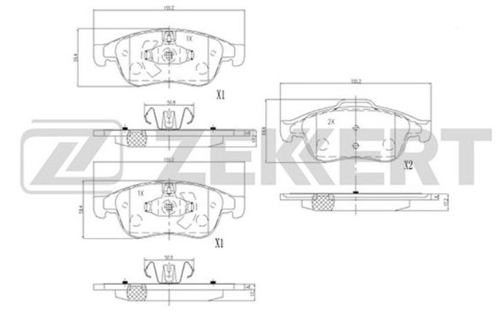 Колодки тормозные дисковые передние Nissan Terrano 2014 - н.в. BS2800 D10