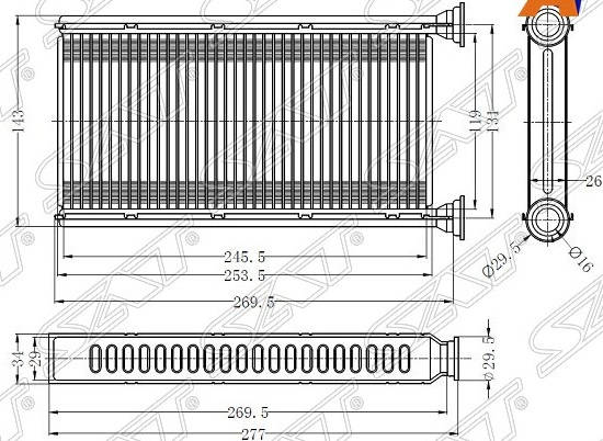 Радиатор отопителя ST-SB67-395-0 Subaru Forester 2008-