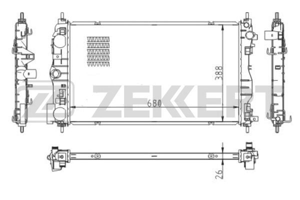Радиатор охлаждения двигателя mk-1552 Chevrolet Cruze J300