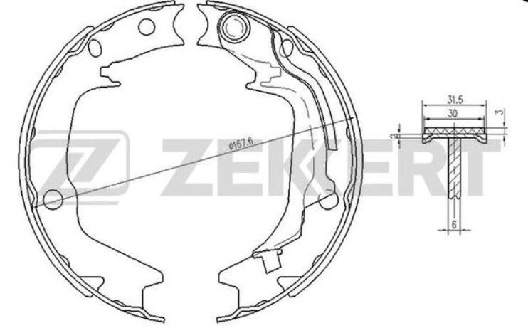 Колодки тормозные барабанные задние Hyundai Getz 2002 - 2011 BK4442 TB
