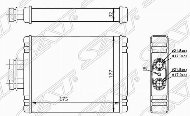 Радиатор отопителя ST-VW01-395-0 Skoda Fabia 2010-