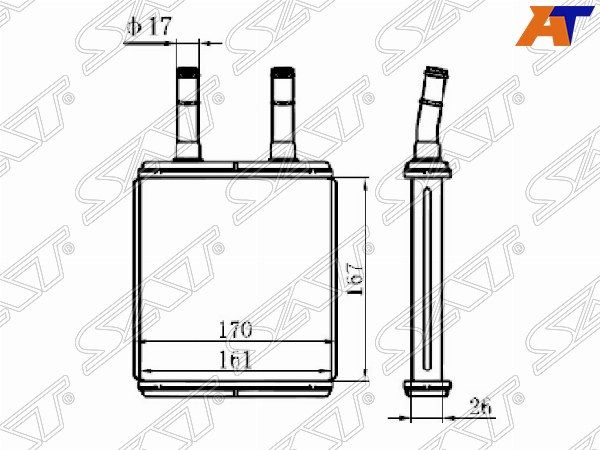 Радиатор отопителя ST-HN04-395-0 Hyundai Getz 1995-