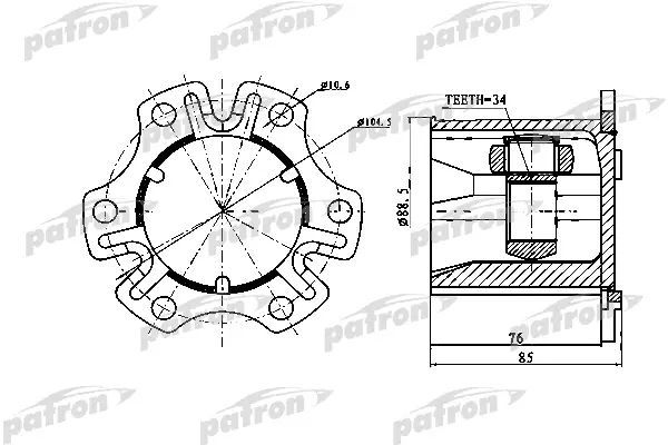 Шрус внутренний Audi A4 04-09 PCV1770 B7