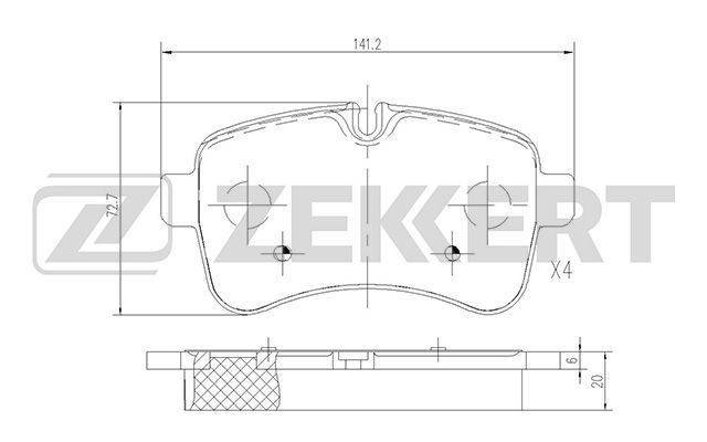 Накладка на бампер Mitsubishi Outlander XL, задняя правая
