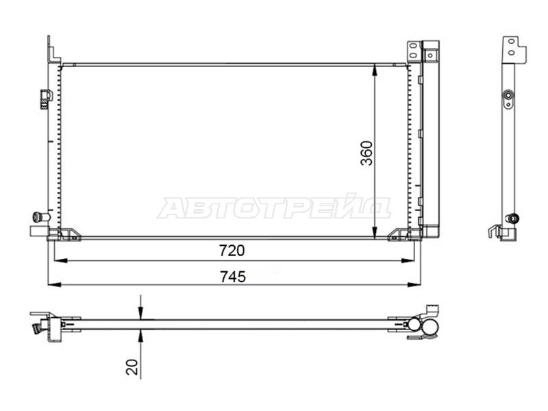 Радиатор кондиционера передний ST-47-0120 Toyota Highlander 19- ACU20 1MZFE