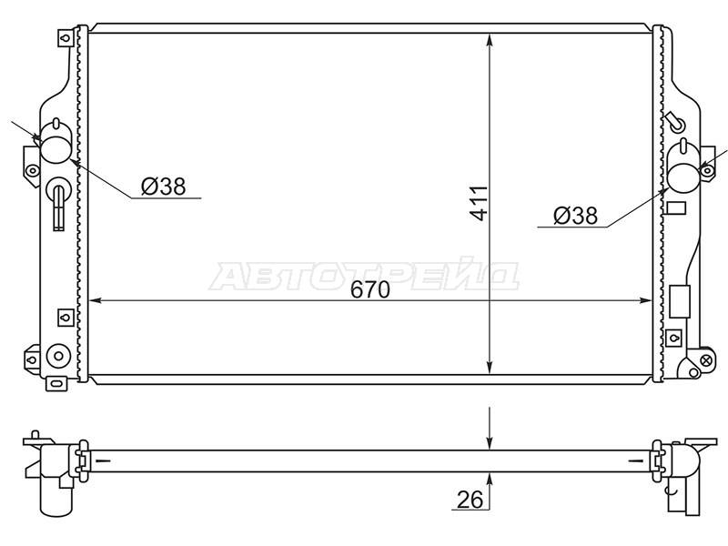 Радиатор охлаждения двигателя TY0004-40 Toyota RAV4 12-19 ACA20 1ADFTV