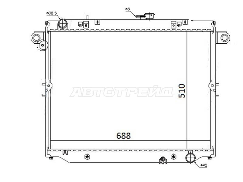 Радиатор охлаждения двигателя TY0009-100D-1 Toyota Land Cruiser 98-07 BJ40 12HT