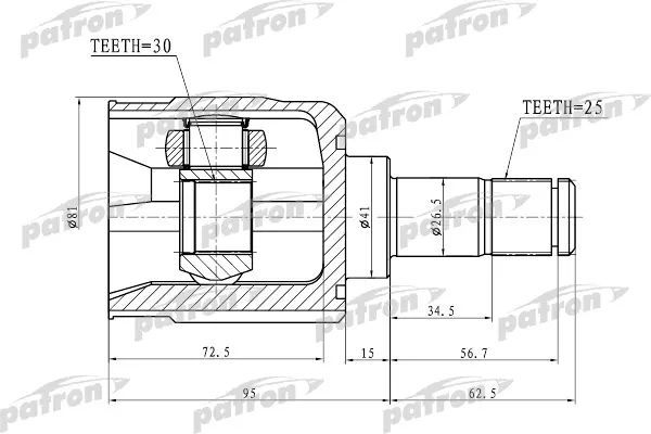 Шрус внутренний Mitsubishi Lancer 95-00 PCV1746 CK