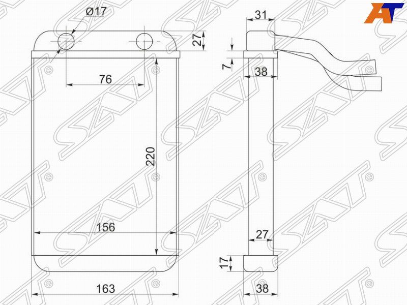 Радиатор отопителя ST-TY89-395-0 Toyota Land Cruiser 1990- 185
