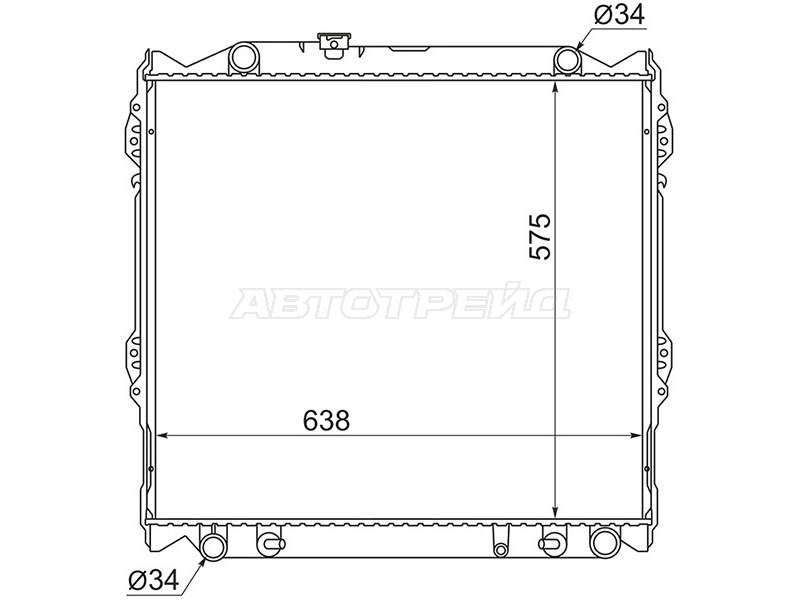 Радиатор охлаждения двигателя TY0008-J95-3R Toyota Land Cruiser Prado 96-02 BJ41 13BT