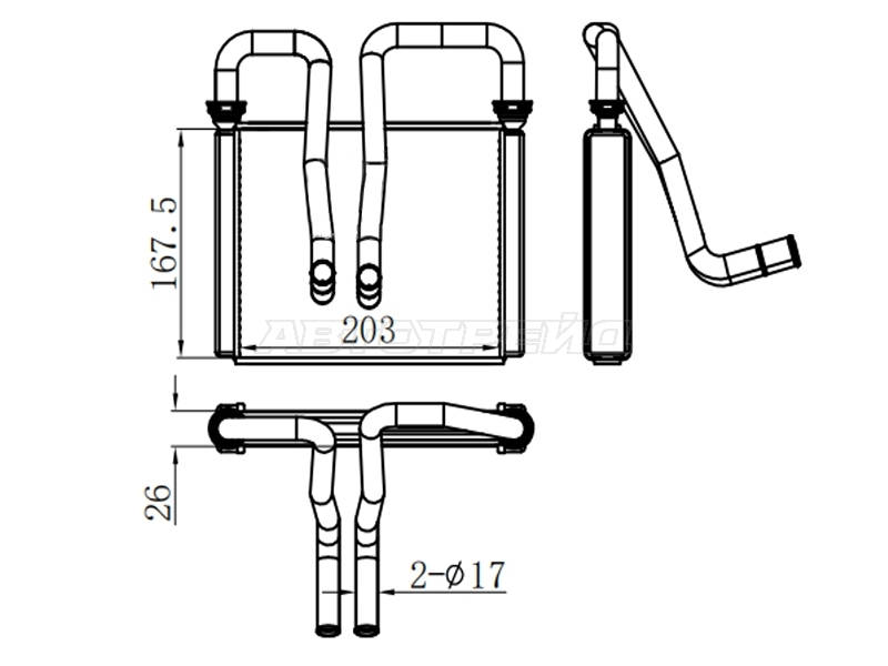 Радиатор отопителя передний ST-87-0051 Honda Stepwgn 01-05 RF1 B20B