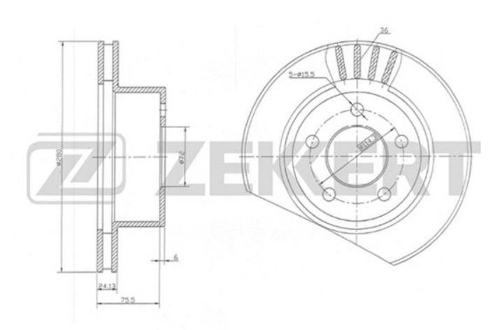 Диск тормозной Jeep Cherokee 1983 - 2001 BS5184 JX