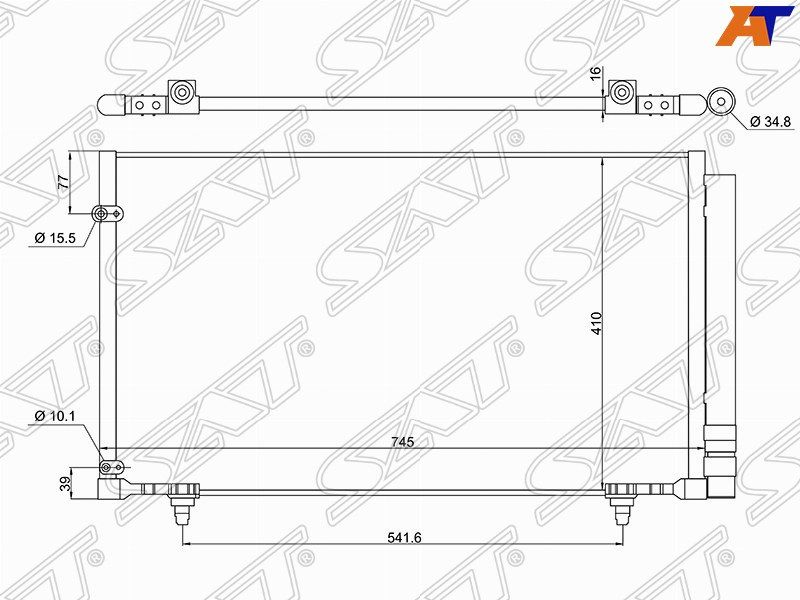 Радиатор кондиционера ST-LX47-394-0 Lexus RX 2008- 350