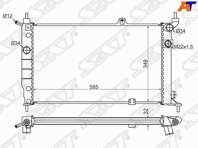 Радиатор охлаждения двигателя OP0006-FMT Opel Astra F 1.4/1.6/1.8/2.0