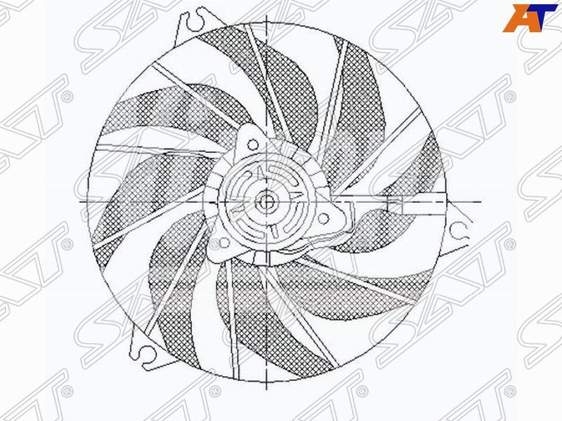 Диффузор радиатора в сборе Peugeot 206 98-09 STPG262010 2A/C