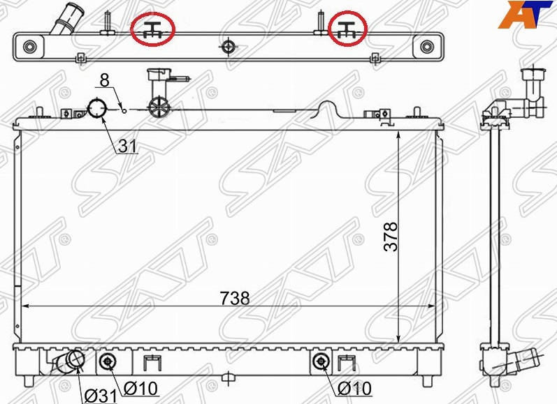 Радиатор охлаждения двигателя SGMZ00052 Mazda 6 2002-2012