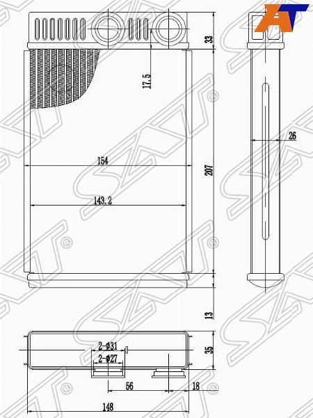 Радиатор отопителя ST-CH09-395-0 Chevrolet Cruze