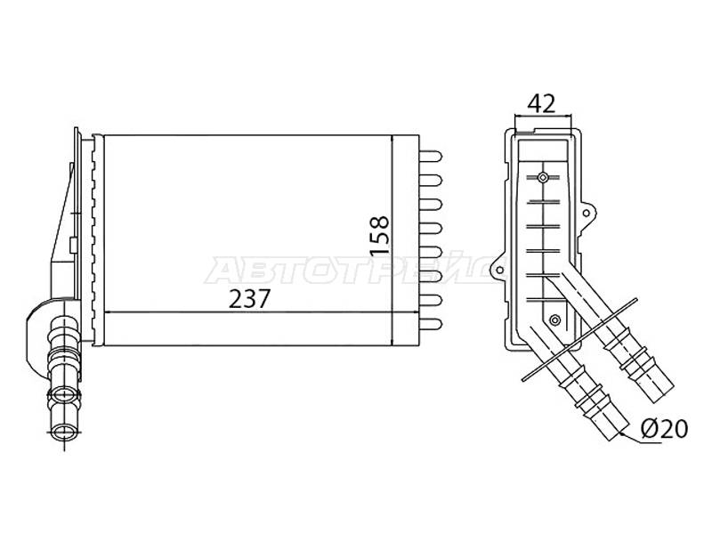 Радиатор отопителя передний ST-87-0035 Renault Clio 98-08 357F C1E