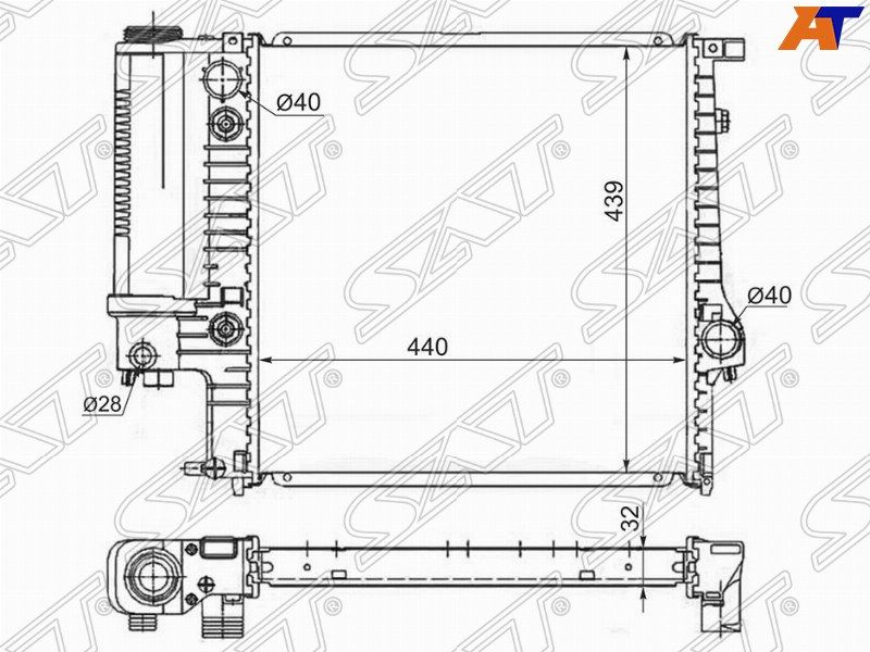 Радиатор охлаждения двигателя SG-BW0001 BMW 3-Series 1982-1990 E36/E