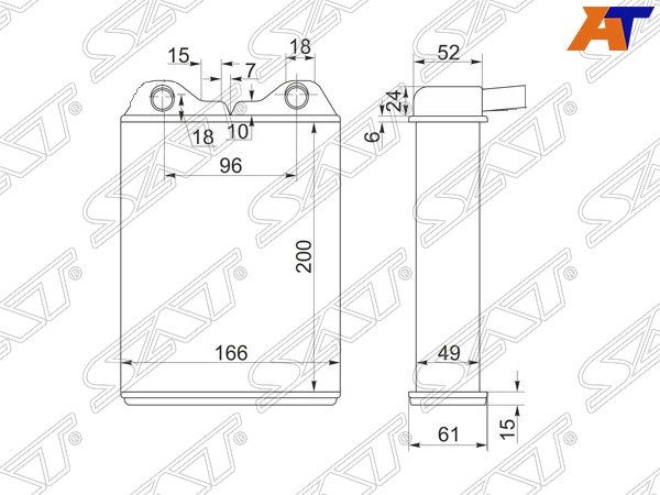 Радиатор отопителя ST-TY88-395-0 Honda Odyssey 1990-1998 RA1