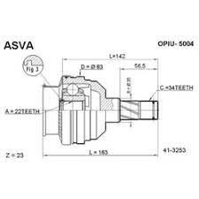 Шрус внутренний Chevrolet Aveo 03-08 PCV1092 T200