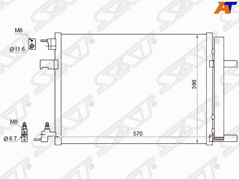 Радиатор кондиционера ST-CH09-394-A0 Chevrolet Cruze