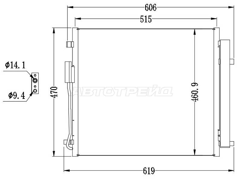 Радиатор кондиционера передний ST-47-0129 Kia Carnival 14- VQ D4BB