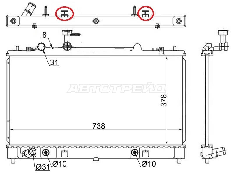 Радиатор охлаждения двигателя SG-MZ0005-2 Mazda 6 02-12