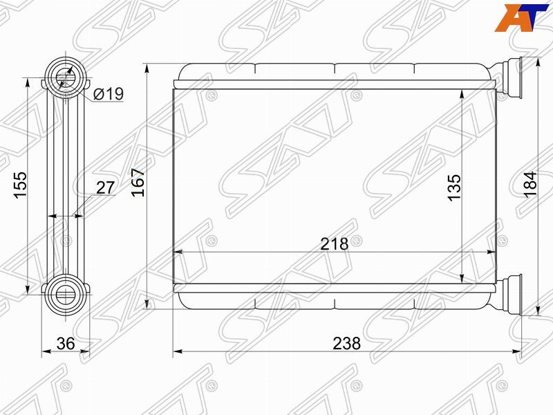 Радиатор отопителя ST-TY78-395-0 Toyota Town Ace 1996-2001 SR40/SR50