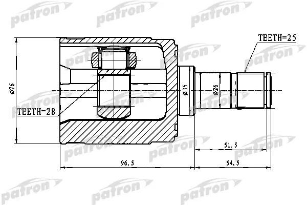 Шрус внутренний правый Honda Civic 05-12 PCV1023 FA1/FD/FK