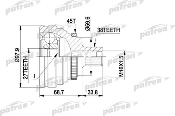 Шрус внутренний левый Renault Duster 2010- PCV1174 HSA-HSM