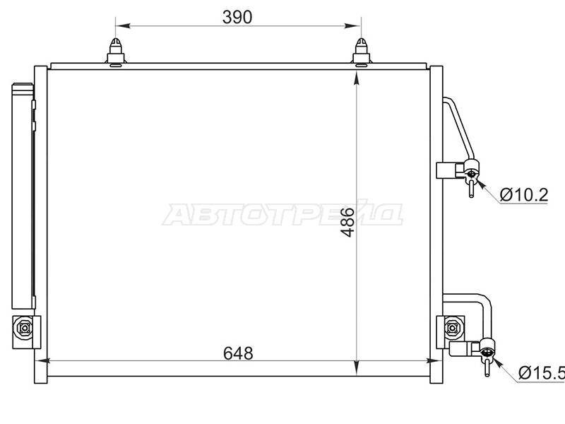 Радиатор кондиционера ST-MBY8-394-0 Mitsubishi Pajero 06-20 H65W 4D55