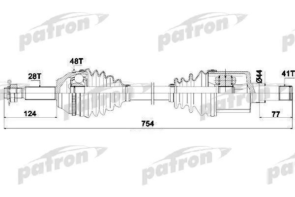 Полуось Ford Transit 06-14 PDS0428 7
