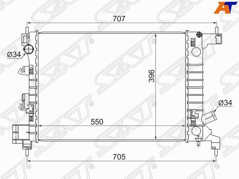Радиатор охлаждения двигателя CV0011 Chevrolet Aveo 1.2/1.4