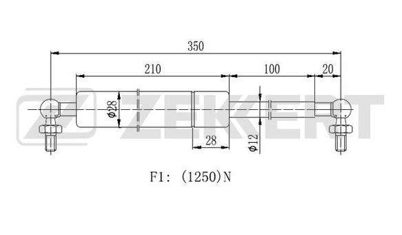 Амортизатор двери багажника GF2287 Honda Accord