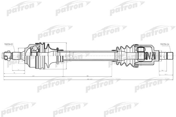 Полуось Citroen Berlingo 08-16 PDS0282 B9
