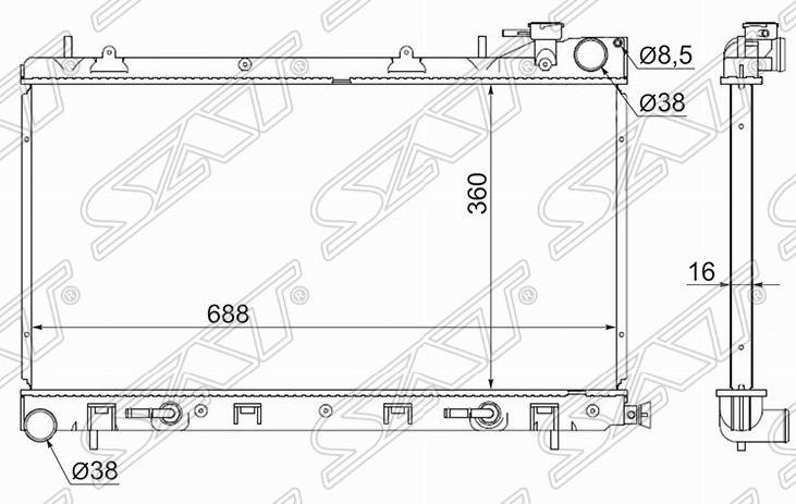 Радиатор охлаждения двигателя SB0001-SG9 Subaru Forester 2002-2008