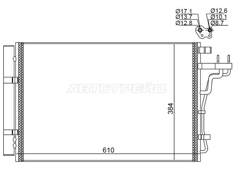 Радиатор кондиционера передний ST-47-0001 Kia Soul 13-19 PS D4FB