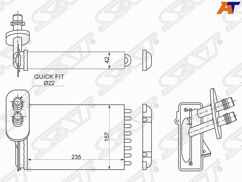 Радиатор отопителя ST-VW08-395-0 Audi A3 1988-1996