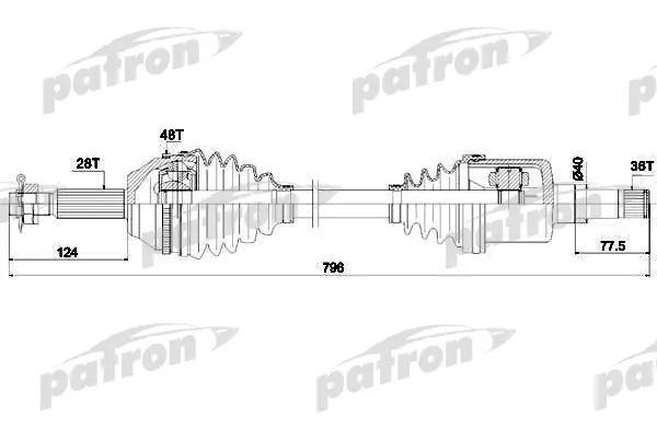Полуось Ford Transit 06-14 PDS0302 7