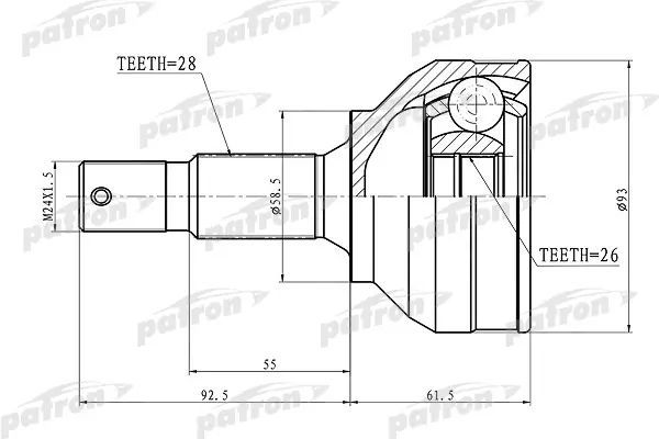 Шрус наружный Citroen C5 08-16 PCV3115 RD