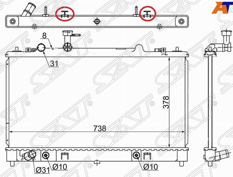 Радиатор охлаждения двигателя MZ0005-2 Mazda 6 2002-2012