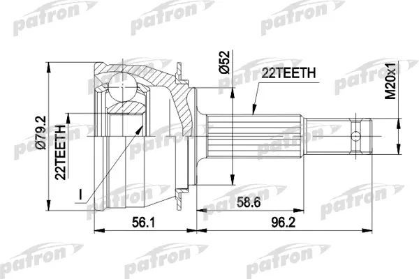 Шрус наружный Daewoo Kalos 02-08 PCV1234 T200